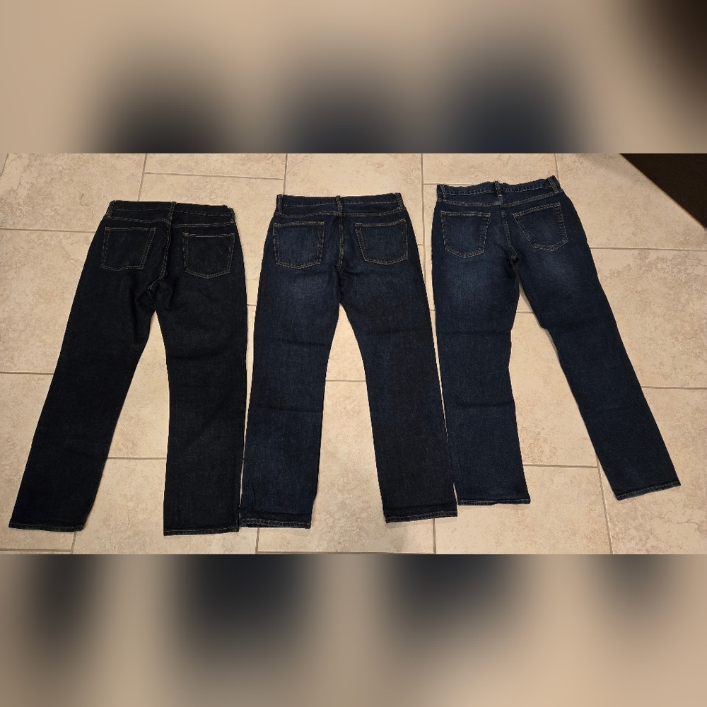 Dark Wash Denim Jeans Trio